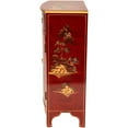 thumbnail image 4 of Oriental Furniture Red Lacquer Half-Round Cabinet - Landscape, 4 of 7
