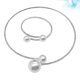 thumbnail image 5 of 2Pcs Conjunto de collar de cadena de mano de perlas Señoras de moda Pulsera de perlas Novia Joyería Cuello Gargantilla Accesorio de vestido de novia (Plata), 5 of 6