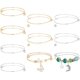 thumbnail image 1 of 10 pulseras rígidas expandibles de 2,5 pulgadas con cuentas de bola extraíbles - Pulseras rígidas de alambre de acero inoxidable dorado y plateado, 1 of 7