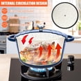 thumbnail image 4 of Juego de utensilios de cocina de hierro fundido esmaltado antiadherente QuliMetal, sartén, 7 piezas con tapa, olla holandesa redonda y saludable para hornear pan de masa madre, apta para horno hasta 2, 4 of 5