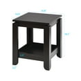 thumbnail image 7 of Wooden Dark End Table, SESSLIFE 2 Tiers Side Table with Storage Shelf, Simplistic Square Bedside Table for Bedroom Living Room, 14.9 (L) x 14.9 (W) x 18.5 (H)inches, X2507, 7 of 7