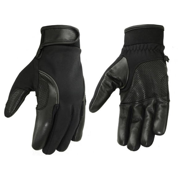 Daniel Smart Men’s Leather Gloves –Textile and Leather Motorcycle Gloves with Perforated Action, Light Lining and Wrist Strap