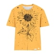 thumbnail image 3 of Camiseta de Cuello Redondo de Manga Corta con Suéter Impreso Casual para las Mujeres, Ligero Top Diario, 3 of 4