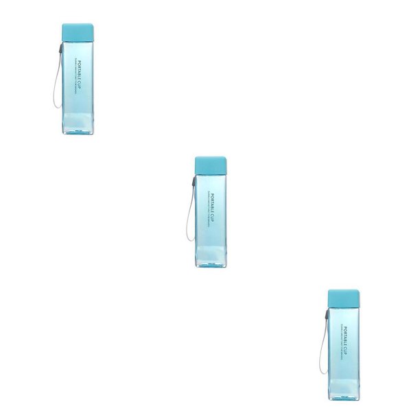 Kearding Botella de agua Bebidas Botellas Cuadrado a prueba de fugas 450 ml Taza al aire libre Beber Hervidor Sosteniendo Hervidores Azul Type1 NO1