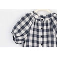 thumbnail image 3 of ContiKids Little Girls Plaid Short Sleeeve Mandarin Collar Dress Summer Button Down Long Blouse Dresses 6-7 Years, 3 of 5