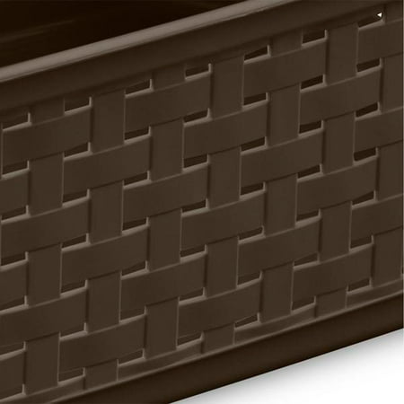 Sterilite - Decorative Wicker-Style Short Weave Basket (6 Pack) - Espresso