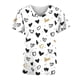 thumbnail image 5 of Fiudx Ofertas y Liquidaciones Blusa de Manga Corta con Cuello En V para Mujer, Uniforme, Blusa con Bolsillos Estampados para El Día de San Valentín, Enfermería, 5 of 5