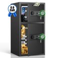 thumbnail image 1 of 6.0 Cu ft Large Fingerprint Safe, Anti-theft Money Safe Box With Deposit Slot & Dual Alarm System, Backlit Keypad Security Document Safe For Home Office Hotel, 1 of 13
