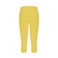 thumbnail image 6 of ibuvkizy Capri Leggings for Women,Women's High Waist Solid Color Capris Matching Slim Fitting Yoga Gym Pants Yellow,XXXL, 6 of 6
