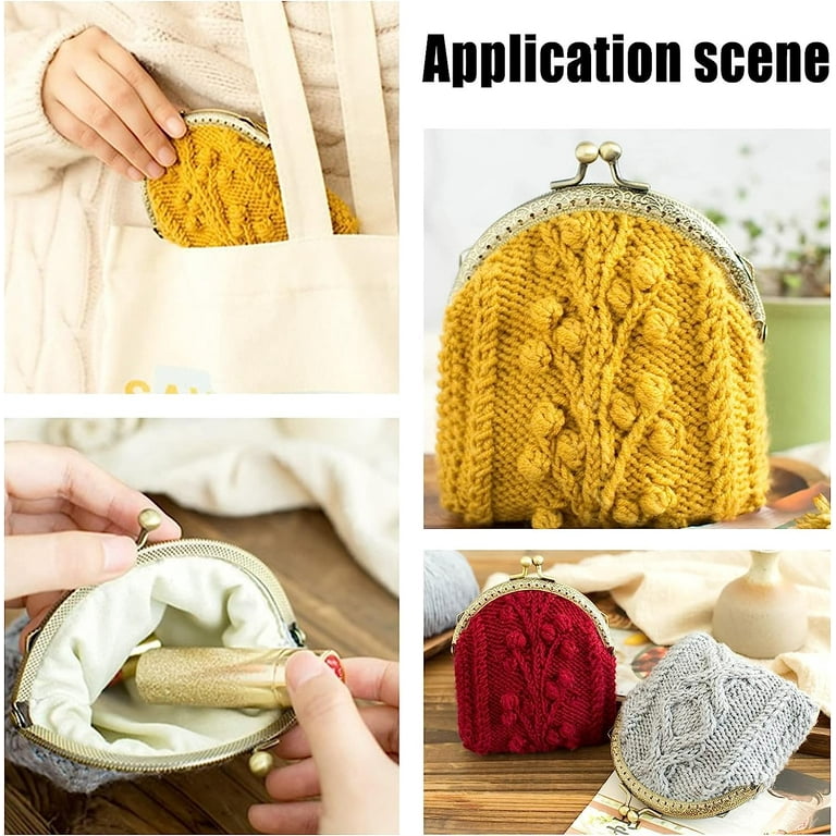 6pcs Coin Purse Bag Frame Kiss Clasp Lock Retro Metal Purse Clasp