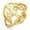 Gold, variant on Unisex Stainless Steel Ring 18K Gold Plated Non Fading Hollow Tree Design Geometric Shape Natural Personality Hip Hop