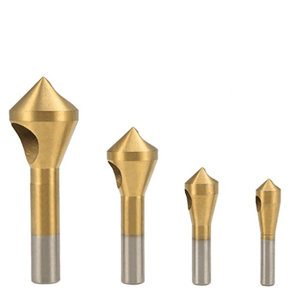 Tooad 4 Pieces Oblique Hole Chamfering Tool 90 Debrees Debugging With Round Upper Hole Drilling