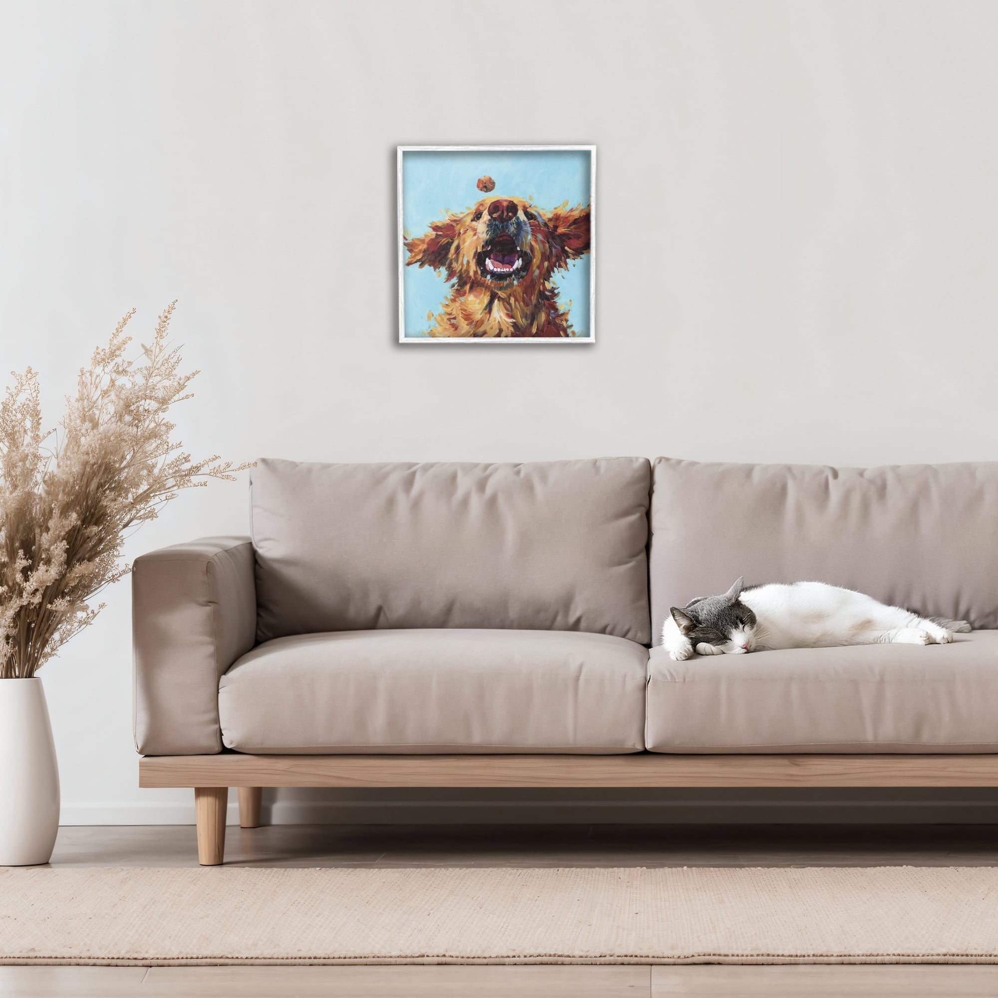 Stupell Industries Treato Loyal Dog White Framed Giclee Art, design by Studio Bautista