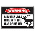 thumbnail image 1 of SignMission D-5-Z-Hunter Lives With Dear 5 x 7 in. Hunter Lives with Dear Warning Decal - Rifle Shotgun, 1 of 1