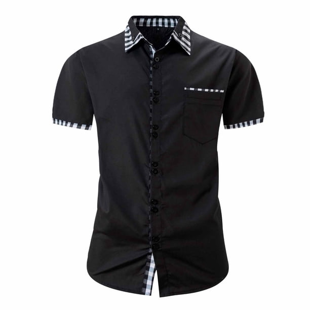 Camisas de Manga Larga para Hombres Moda Ocio Botón Bolsillo Flip Collar Red, Tela Suave Transpirable para Invierno Casual