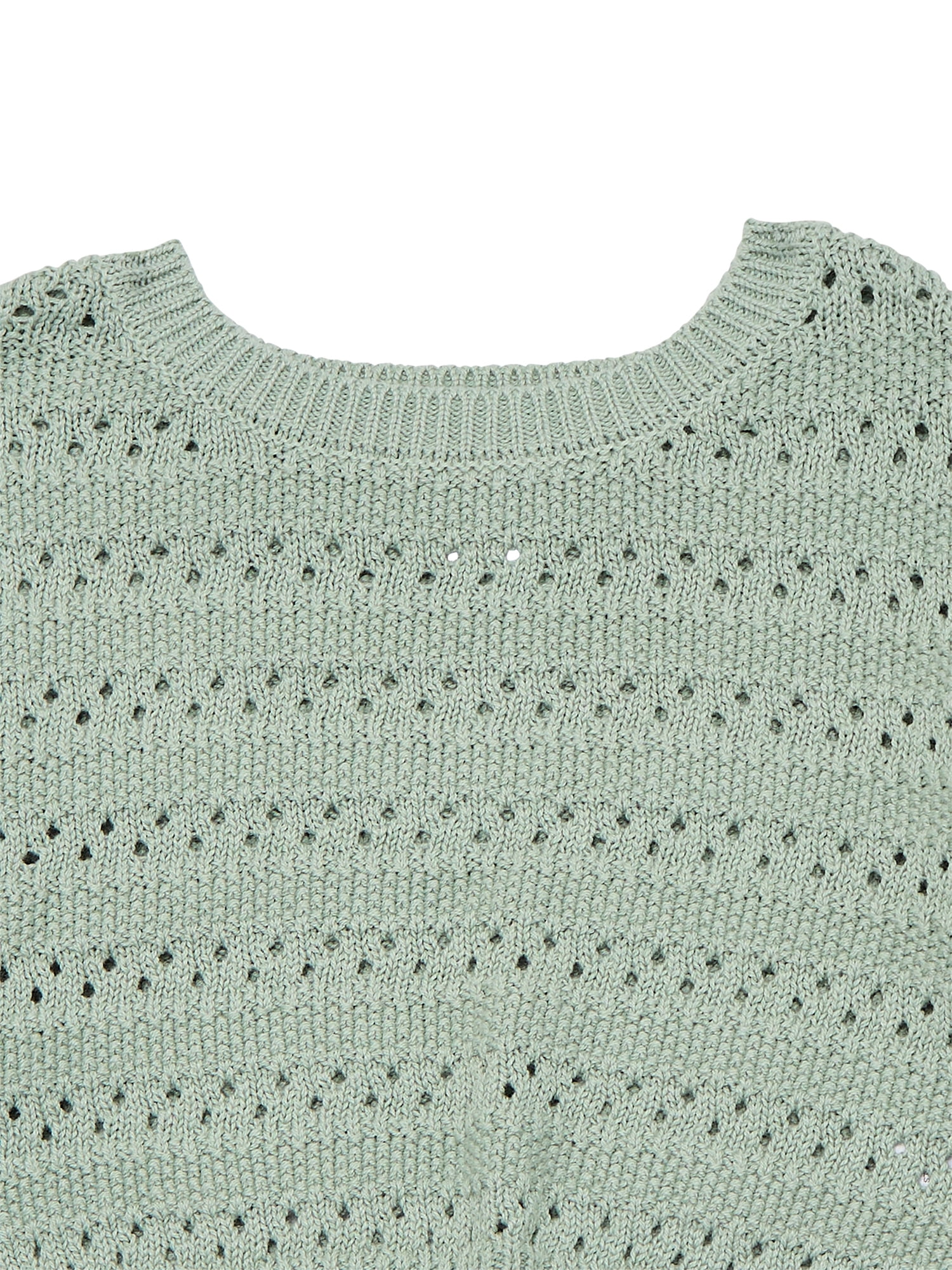 Wonder Nation Toddler Girls Cotton Pointelle Sweater with Long Sleeves, Sizes 12M-3T