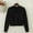 black, variant on Women's Spring Autumn Cropped Cardigan Long Sleeve V-Neck Button Down Short Knitted Sweater Solid Color Shiny Jacket Casual Occasions Tops