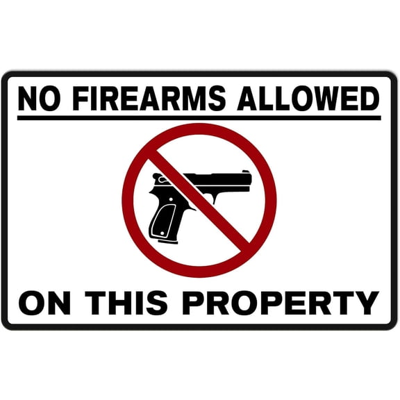 No Firearms Allowed On This Property, Violators Considered Trespassers Warning Metal Tin Signs, for Home Outdoor Yard Building School 8X12 Inches