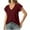 Red, variant on Uaswgudfs Women's V-Neck Short Sleeve Slim Blouse 2025 Top - Lightweight Drapey Fabric Minimalist Casual Shirt