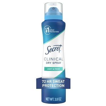 Secret Clinical Strength Dry Spray Antiperspirant & Deodorant for Women, Light & Fresh Scent, 3.8oz