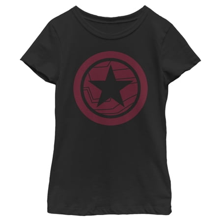 Girl s Marvel The Falcon and the Winter Soldier Red Shield Graphic Tee Black Small
