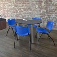 thumbnail image 3 of Regency 48 in Round Breakroom Table- Grey Top, Chrome Legs, 4 M Stack Chairs- Blue, 3 of 7