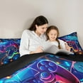 thumbnail image 5 of Castle Fairy Gradient Gamer 2pcs Bedding Comforter Set,Video Game Twin Comforter Sets,Game Console Breathable Bedding Set,Ultra Soft Abstract Home Decor,Reversible, 5 of 8