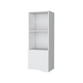 thumbnail image 3 of White Wall Cabinet with Door, Modern Storage Organizer, Living Room Accent, 43.3" Tall, White Finish, Concealed Shelf, 3 of 7