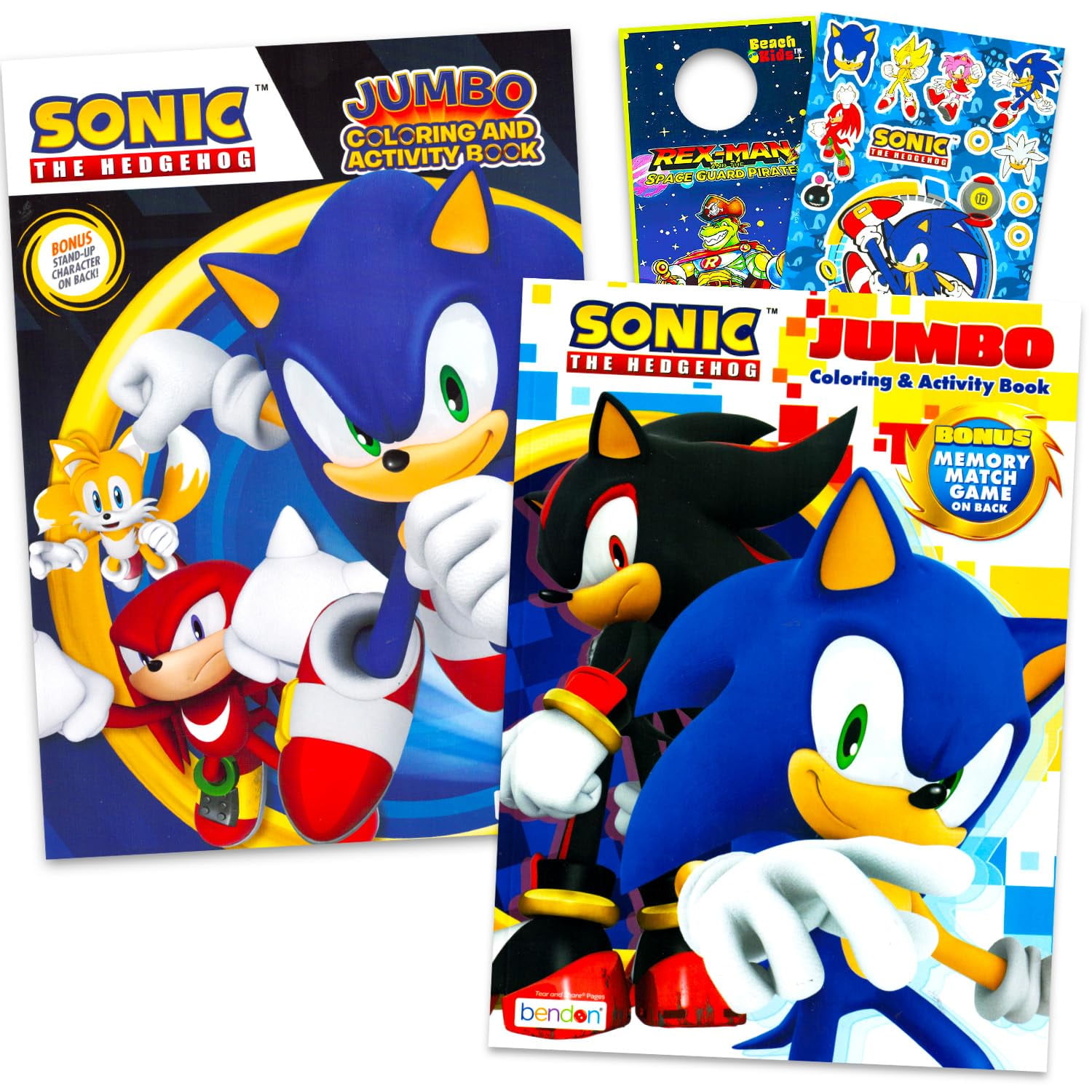Sonic the Hedgehog Coloring Book for Kids Ages 4-8 - Bundle with Sonic and Shadow Coloring Pages, Activities, Games Plus Sonic Stickers, More | Sonic Activity Book Set for Boys