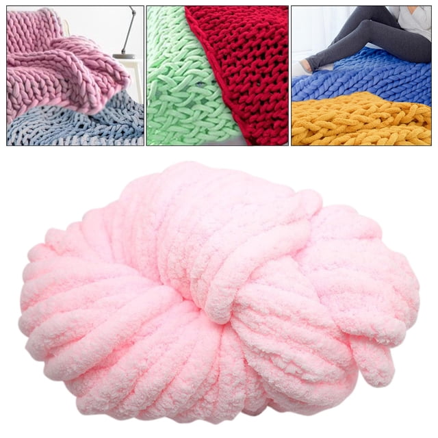 Hilo grueso de chenilla Macarena Hilo súper voluminoso lavable fibras acrílicas para cama brazo de ganchillo cojín para Sofá tejido Rosa claro