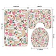thumbnail image 3 of Pugs and Pioneer Flower Bathroom Rugs Sets 3 Piece,Toilet Cover Set,Absorbent Non Slip Bathroom Mats Sets with U-Shaped Contour Rug Toilet Rug Set, 3 of 5