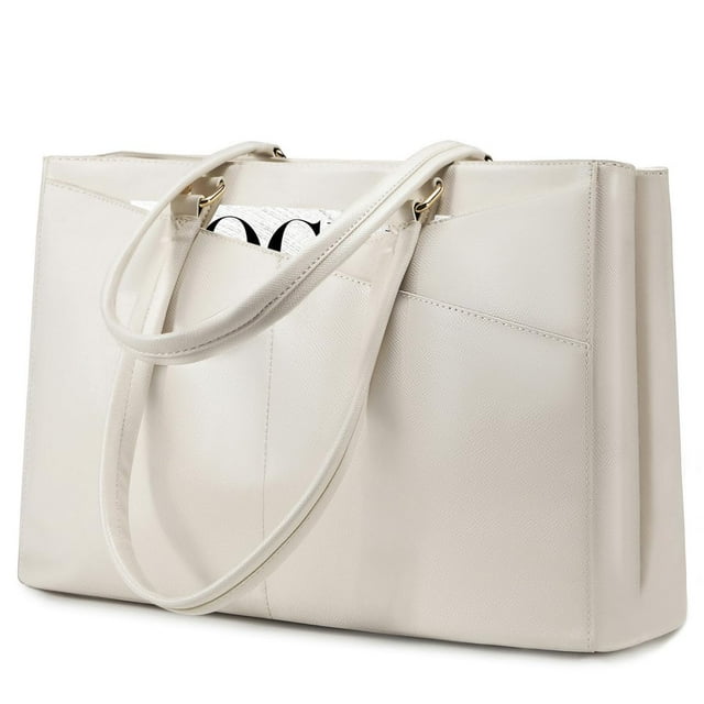 Bolsa para ordenador portátil LOVEVOOK para mujer de 15,6 pulgadas, impermeable, de piel, ordenador,