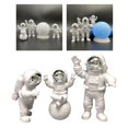 thumbnail image 4 of Figuras de astronauta creativas, miniaturas, astronauta, decoración coleccionable hecha a mano plata, 4 of 9