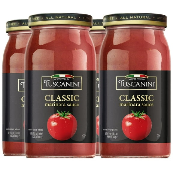 Tuscanini Classic Marinara Sauce 24.3oz (4 Pack) | Low Carb | Imported from Italy for that Authentic Italian Dinner Taste | Kosher