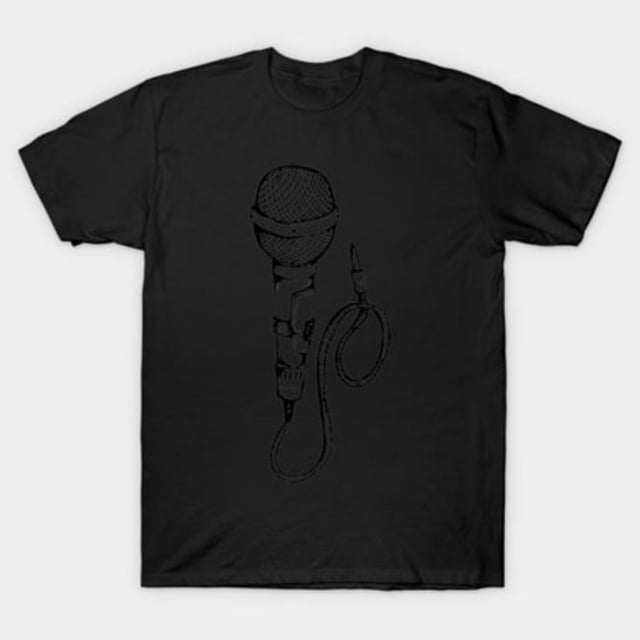 Microphone Rétro Vintage Micro de Scène Chanteur Performance T-Shirt Unisexe, Tailles jusqu'à 3TG