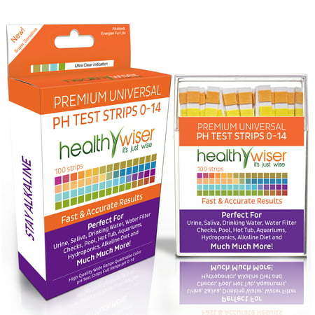 pH Test Strips 0-14, Universal Strips To Test Urine, Saliva, Water, Pool, Hot Tub, Hydroponics, Garden Soil, and