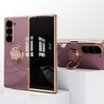 thumbnail image 5 of Dteck Case for Samsung Galaxy Z Fold 6 Luxury Plating TPU + PC Slim Case Shockproof Ring Magnetic Stand for Galaxy Z Fold 6 5G 2024,Lightpurple, 5 of 5