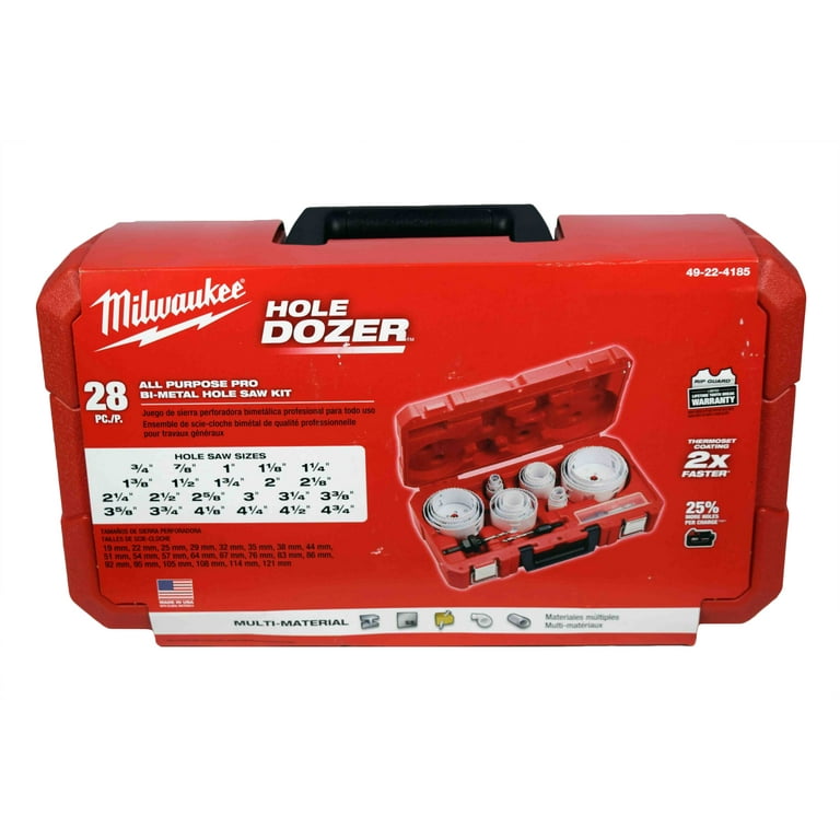 Milwaukee 49 22 4185 28 PC All Purpose Hole Dozer Hole Saw Kit