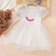 thumbnail image 2 of Sngxgn Girls Dresses Short Sleeve Stretch A-line Solid Color Dress for Toddler(White,130), 2 of 8