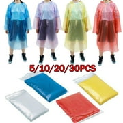 FUNIER Rain Ponchos for Adults Disposable 30 Pack Plastic Raincoat for Men Women
