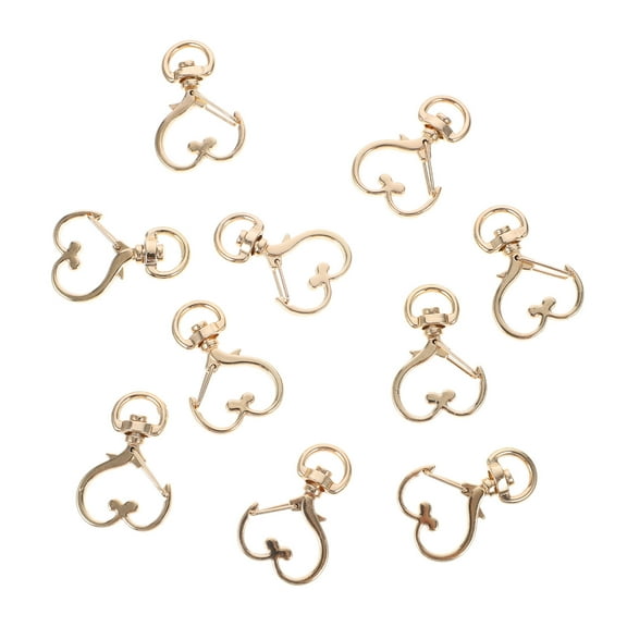 10 Pcs Heart Shape Keychain with Swivel Clip Hooks for Lanyards, Bags, Keys, and Accessories