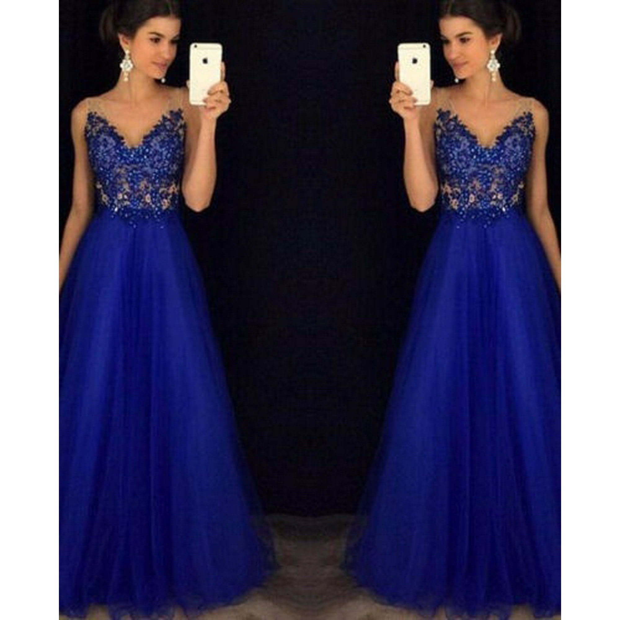 Blue long gown online