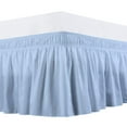 thumbnail image 1 of The Great American Store- Easy to Fit Wrap Around Elastic Bed skirt/Dust Ruffle 450 TC Cotton (Solid Light Blue, Olympic Queen) - 16 Inch Drop Length Easy to Care, Hotel Quality, Adjustable Bed Skirt, 1 of 3