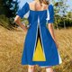thumbnail image 3 of Vestido de verano con bandera de Claus para mujer traje de cumpleaños de lujo, 3 of 6