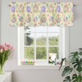 thumbnail image 3 of Valances for Windows Easter Colorful Eggs Watercolor Flower Rod Pocket Short Curtain for Bathroom Living Room Bedroom Spring Floral on Yellow 1 Panel 54x18in, 3 of 9