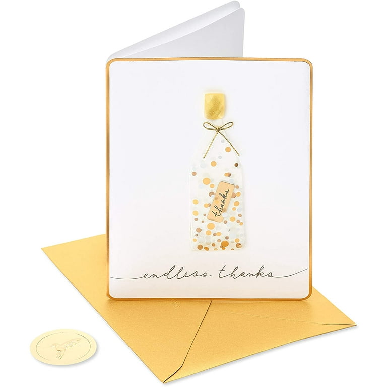 Papyrus Thank You Cards with Envelopes, Message in A Bottle and Orchid (2-Count)