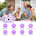 thumbnail image 2 of Envyvip Unicorn Toys Cámara para niños Niñas de 3 a 8 años Cámara digital para niños pequeños Regalos de cumpleaños de Navidad para niñas de 3 4 5 6 7 8 años Linda cámara de video selfie HD 1080P Tarj, 2 of 7