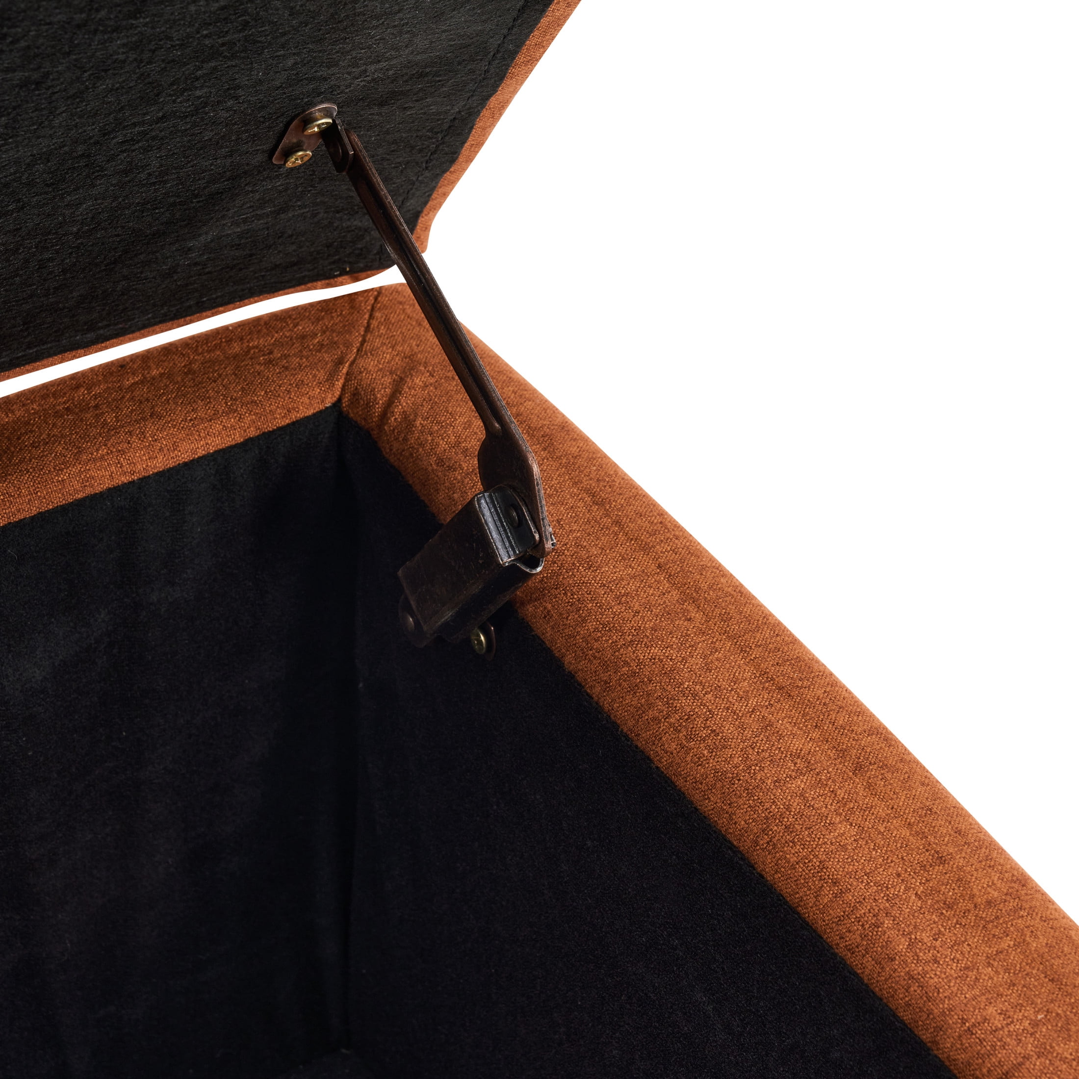 Christopher Knight Home 39" Modern Upholstered Ottoman, Storage Bench with Lift-Top Lid, Burnt Orange