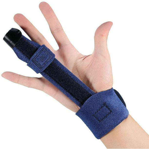 Férula de dedo ajustable, soporte de corrección de dedo de mazo de curación de fractura de metacarpiano para enderezar doblados, doblados, dedos meñiques, pulgares y anillos Adepaton LL-2478