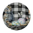 thumbnail image 4 of Orinice Rabbits Eggs Butterflies Round Table Cover Stain Resistant Washable Indoor Outdoor Tablecloth Kitchen Dining Wedding Parties Outdoor Fitted 100% Polyester Fiber 31-35, 4 of 8